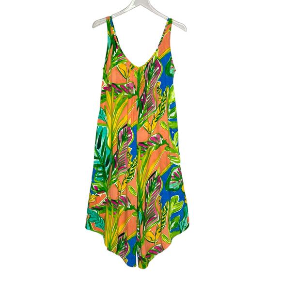 Jams World S Fern Ridge Loose Fit Jumpsuit Pockets Hawaii Tropical Bright Retro - Picture 1 of 9